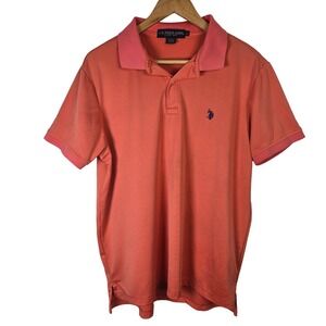U.S. Polo Assn. Mens Coral Polo Shirt Large Short Sleeve Casual Top‎